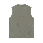 275G Batik Washed Distressed Patchwork Vest（Washed military green） - 图片 2