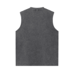 275G Batik Washed Distressed Patchwork Vest（Washed dark gray） - 图片 2