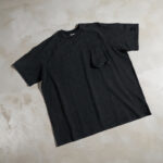 310G Mori-style workwear shirt, washed cotton, 3D workwear pockets, raglan sleeve design（black）