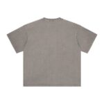 Basic distressed short-sleeved shirt with frayed edges and washed finish (light brown) - 图片 2