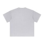 Basic distressed short-sleeved shirt with frayed edges and washed finish (lime white) - 图片 2