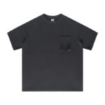 310G Mori-style workwear shirt, washed cotton, 3D workwear pockets, raglan sleeve design（Dark gray） - 图片 2