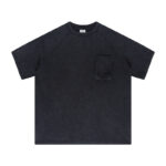 310G Mori-style workwear shirt, washed cotton, 3D workwear pockets, raglan sleeve design（black） - 图片 2