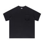 310G Mori-style workwear shirt, washed cotton, 3D workwear pockets, raglan sleeve design（Deep Black） - 图片 3