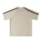 Textured Series: American-Style Unisex Color-Blocked Short-Sleeve T-Shirt（Khaki）