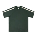 Textured Series: American-Style Unisex Color-Blocked Short-Sleeve T-Shirt（green）