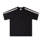 Textured Series: American-Style Unisex Color-Blocked Short-Sleeve T-Shirt（black）