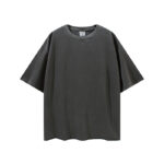 260G heavyweight terry cloth fabric, frayed hem shirt(Dark gray)