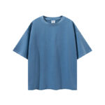 260G heavyweight terry cloth fabric, frayed hem shirt(Sky blue)