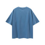 260G heavyweight terry cloth fabric, frayed hem shirt(Sky blue) - 图片 2