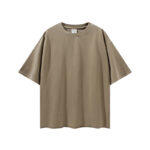 260G heavyweight terry cloth fabric, frayed hem shirt(brown)