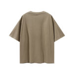 260G heavyweight terry cloth fabric, frayed hem shirt(brown) - 图片 2