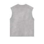 250G Vest with frayed edges, washed and distressed finish(Spray-dyed light gray) - 图片 2