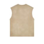250G Vest with frayed edges, washed and distressed finish(Spray-dyed sand color) - 图片 2