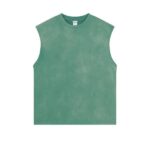 250G Vest with frayed edges, washed and distressed finish(Bronze Green Spray)