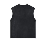250G Vest with frayed edges, washed and distressed finish(Spray dye black) - 图片 2