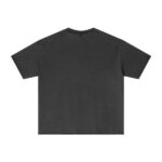 275G frayed edge green pattern washed top short sleeve(Dark gray) - 图片 2